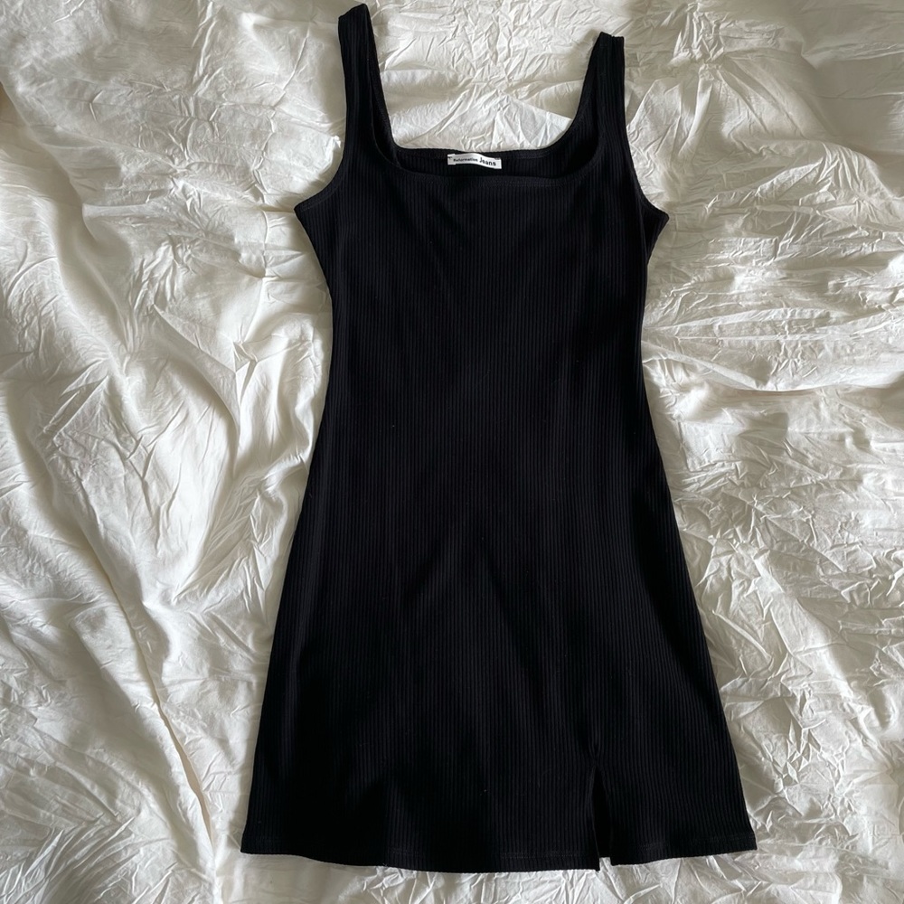 Reformation Jeans Black Ribbed Knit Mini Dress, Size S, never worn!!